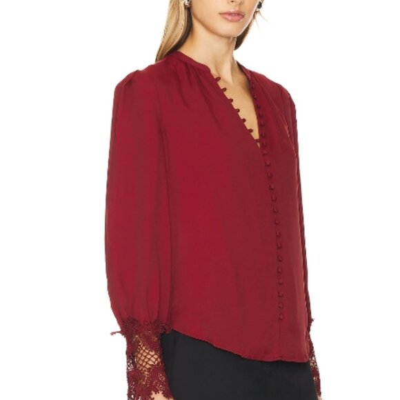 L'Agence Ava Blouse In Syrah M NWT - Picture 9 of 10